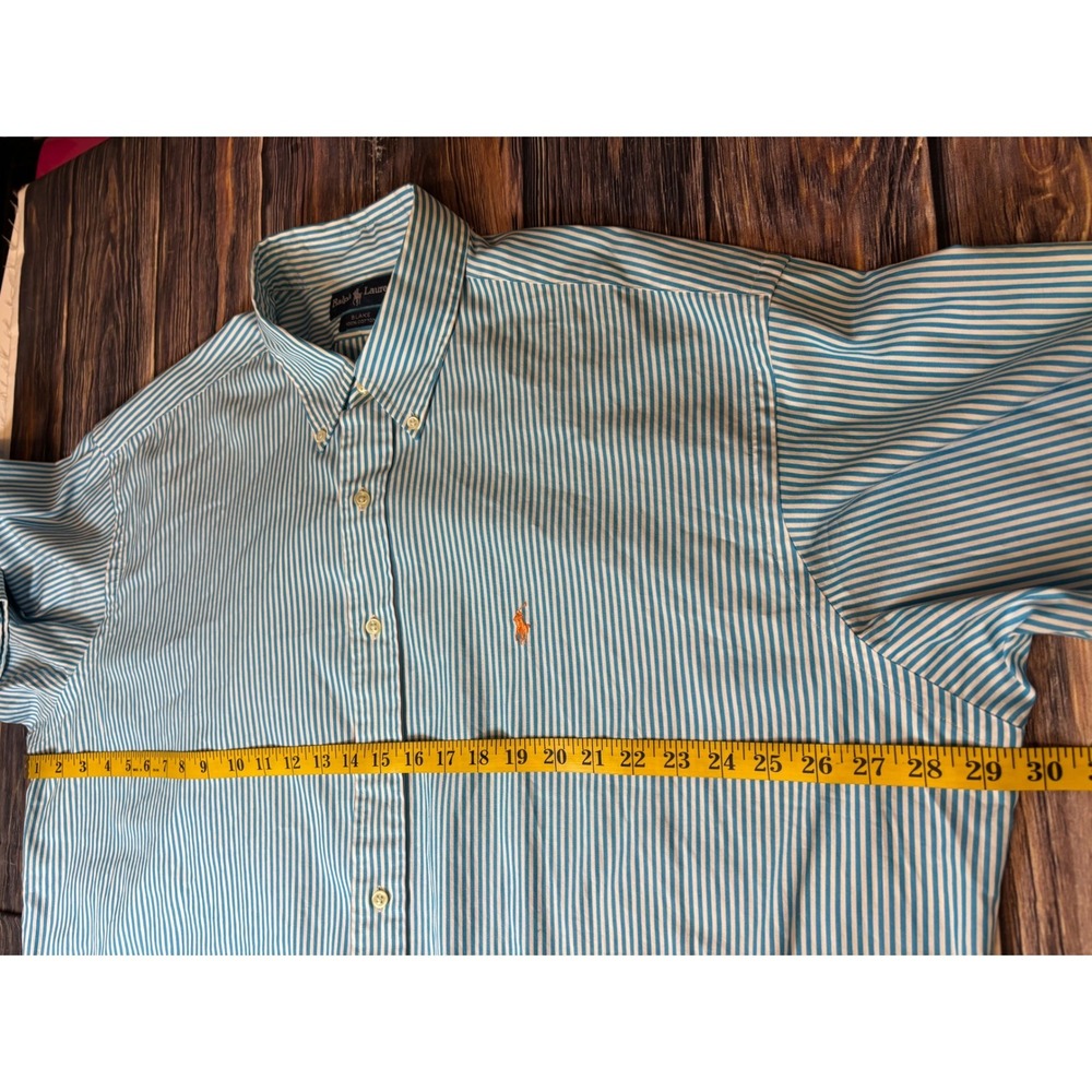Polo Ralph Lauren Blake Shirt Mens XXL Blue White Stripe Cotton Button Down - Picture 6 of 13